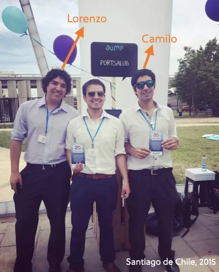 Camilo Silva y Lorenzo Verdugo presentando PortSalud en 2015